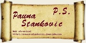 Pauna Stanković vizit kartica